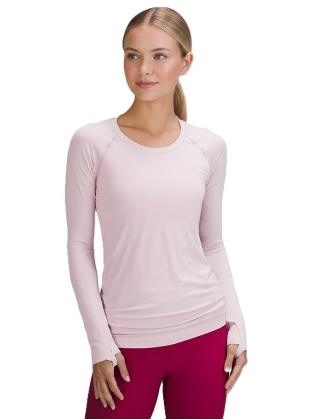 NWT LULULEMON Swiftly Long Sleeve Hip Length Pink Peony Size 10 12 $78 Retail